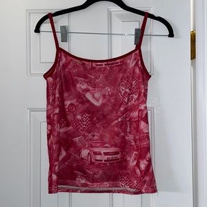 Red tank top with Audis and Girls